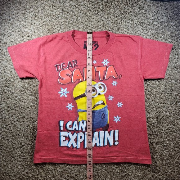 Despicable Me 2 Dear Santa, I Can Explain! Kids Christmas Shirt Size XS Red - Picture 3 of 6